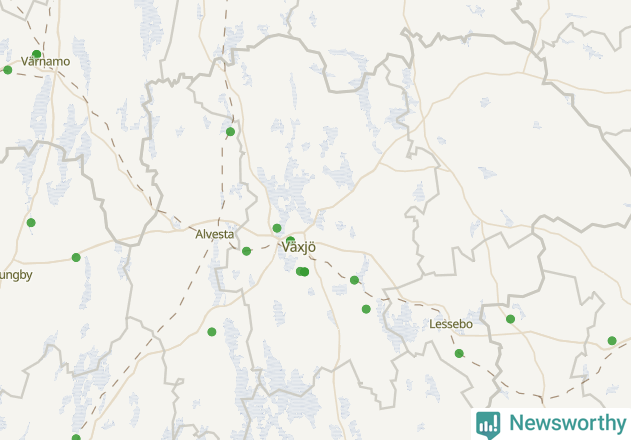 Karta över Växjö kommun