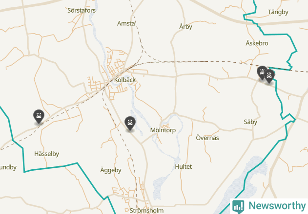 Karta över viltolyckor i Hallstahammars kommun