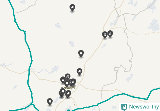 Karta över Markaryds kommun