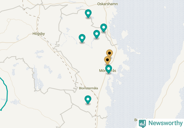 Karta över Mönsterås kommun