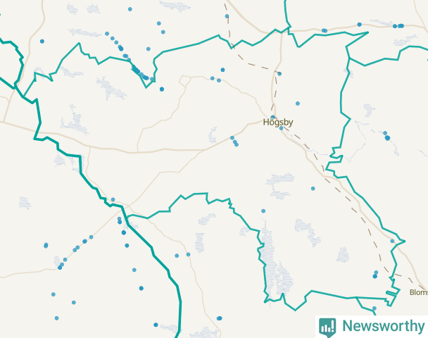 Karta över Högsby kommun