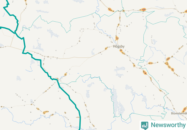 Karta över Högsby kommun