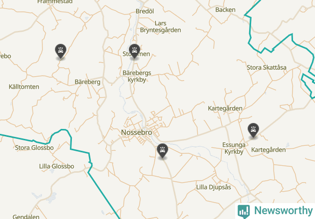 Karta över viltolyckor i Essunga kommun