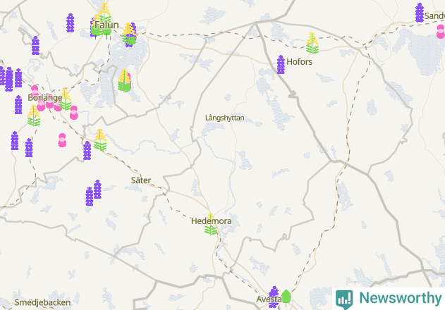 Karta över Hedemora kommun