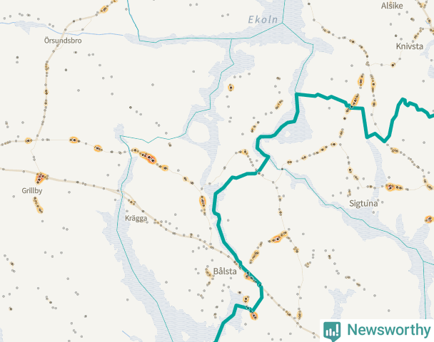 Karta över Håbo kommun