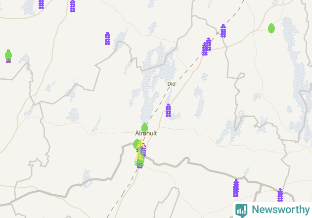 Karta över Älmhults kommun