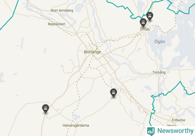 Karta över viltolyckor i Borlänge kommun