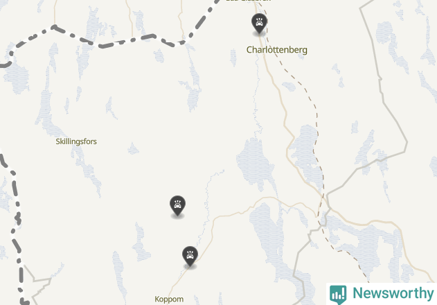 Karta över viltolyckor i Eda kommun