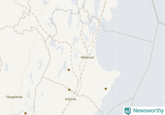 Karta över Melleruds kommun