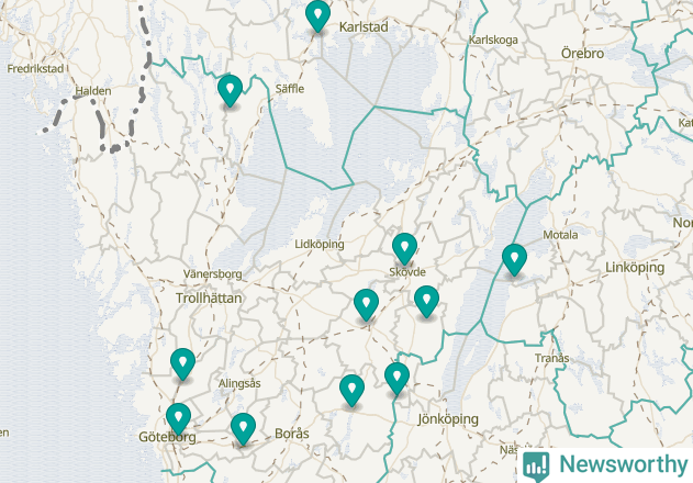 Karta över Lidköpings kommun