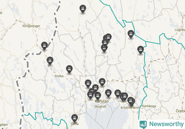 Karta över Värmlands län