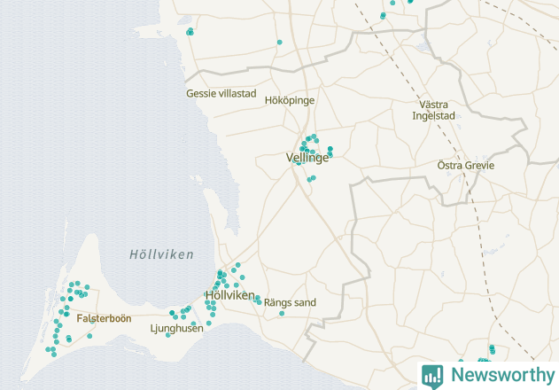 Karta över Vellinge kommun