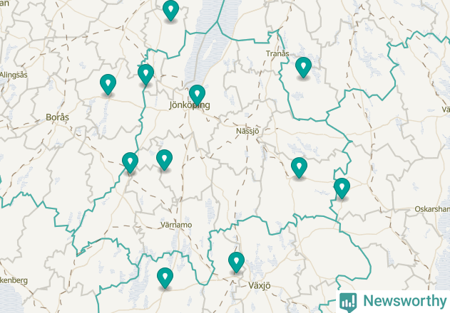 Karta över Sävsjö kommun
