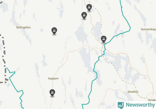 Karta över viltolyckor i Eda kommun