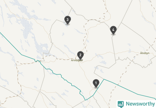 Karta över väderstationer i artikeln