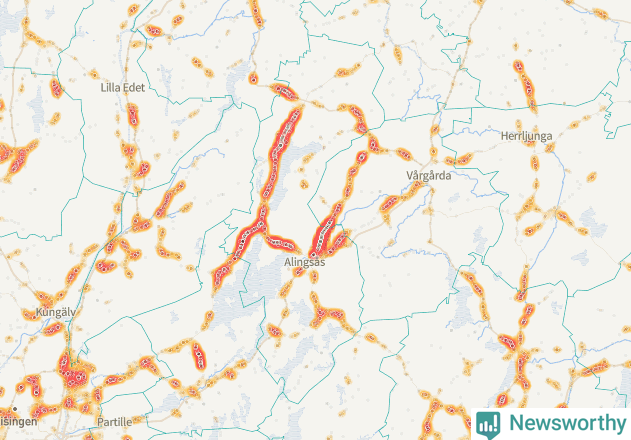 Karta över Alingsås kommun