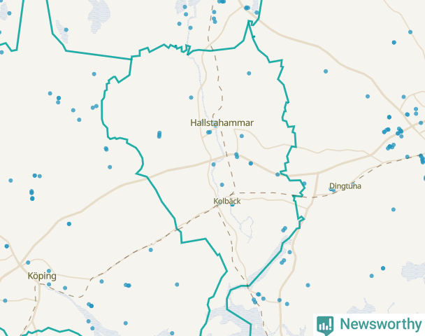 Karta över Hallstahammars kommun