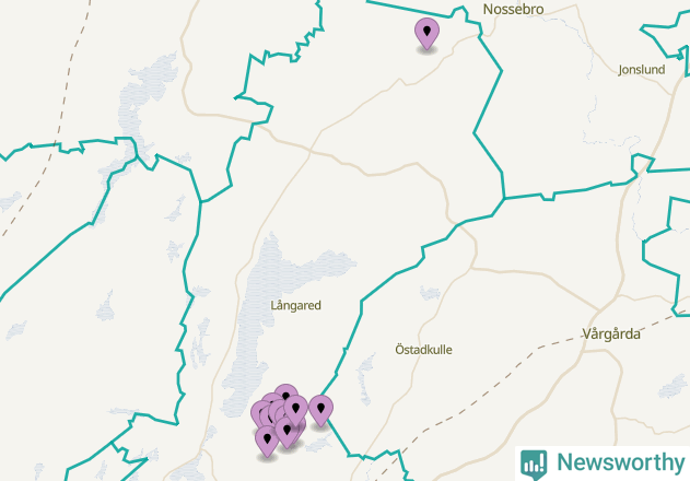 Karta över vindkraftverk i Alingsås kommun