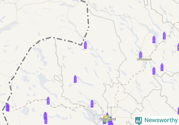 Karta över Krokoms kommun