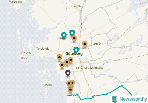 Karta över Göteborgs kommun