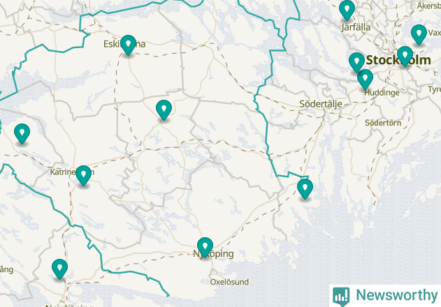 Karta över Oxelösunds kommun