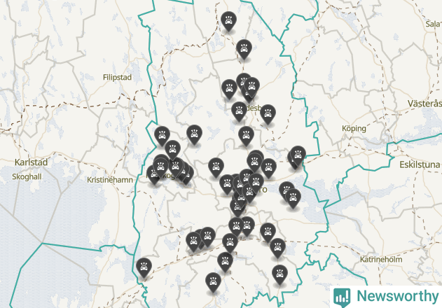 Karta över Örebro län