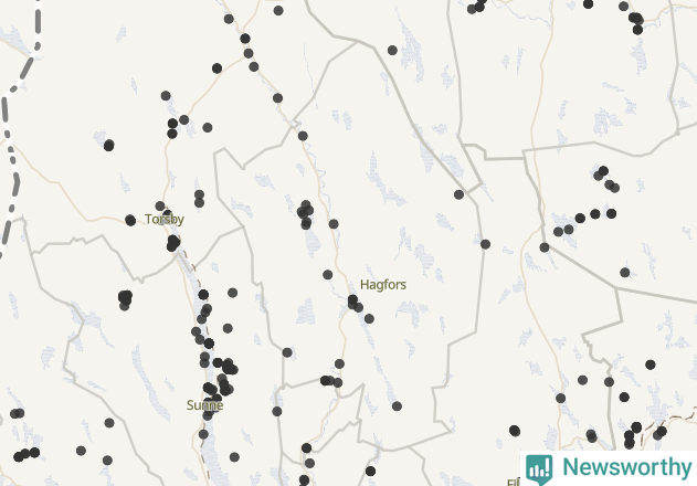 Karta över Hagfors kommun