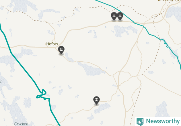 Karta över viltolyckor i Hofors kommun