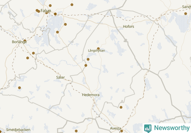 Karta över Hedemora kommun