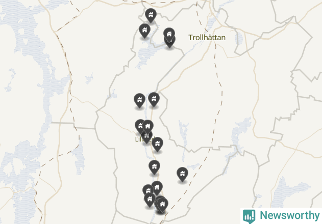 Karta över Lilla Edets kommun
