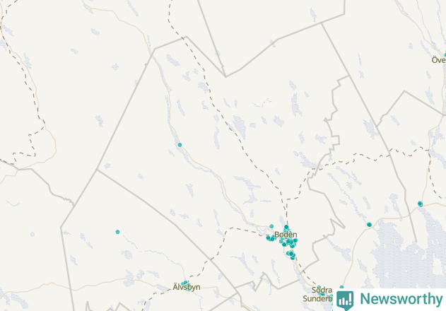 Karta över Bodens kommun