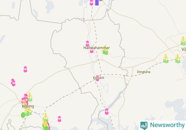 Karta över Hallstahammars kommun