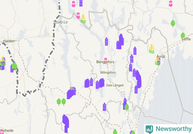 Karta över Bengtsfors kommun