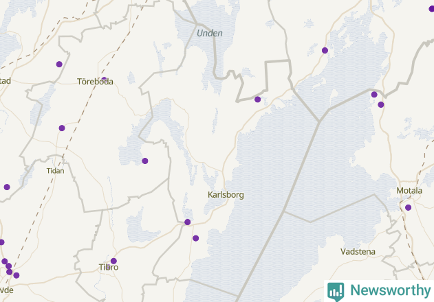 Karta över Karlsborgs kommun