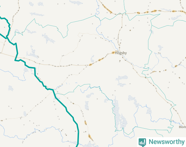 Karta över Högsby kommun