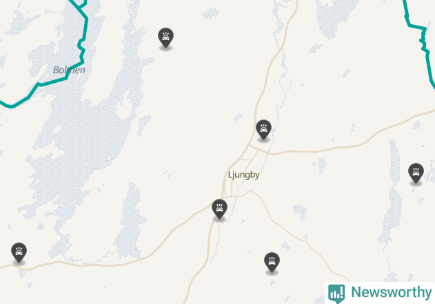 Karta över Ljungby kommun