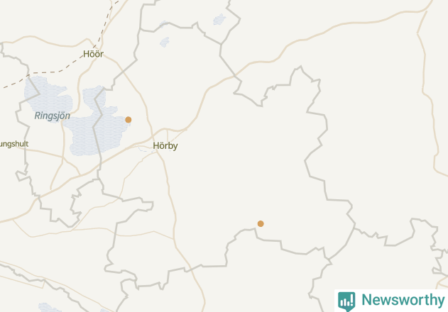 Karta över Hörby kommun