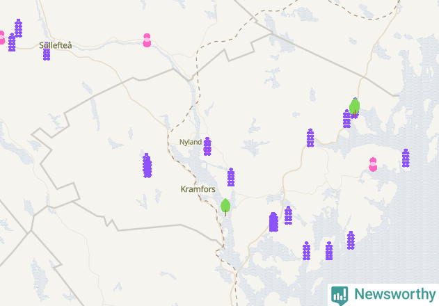 Karta över Kramfors kommun