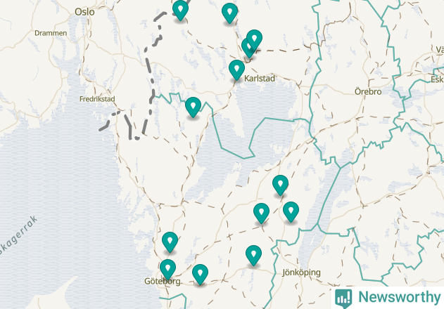 Karta över Bengtsfors kommun