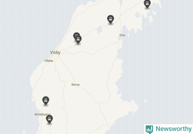 Karta över viltolyckor i Gotlands kommun