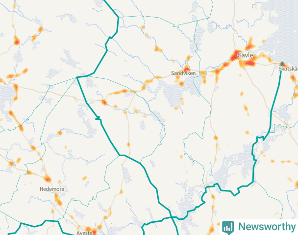 Karta över Sandvikens kommun