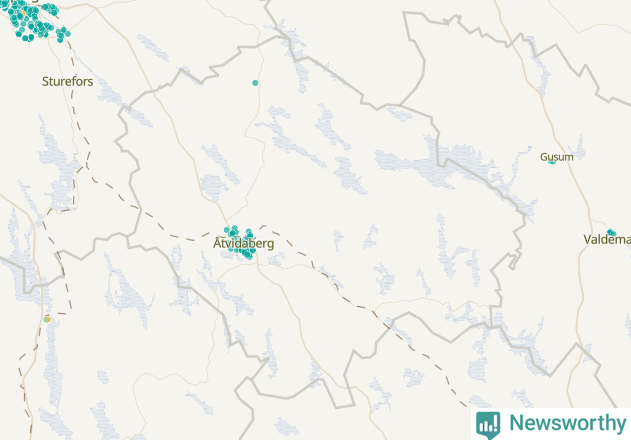 Karta över Åtvidabergs kommun