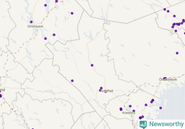 Karta över Sollefteå kommun