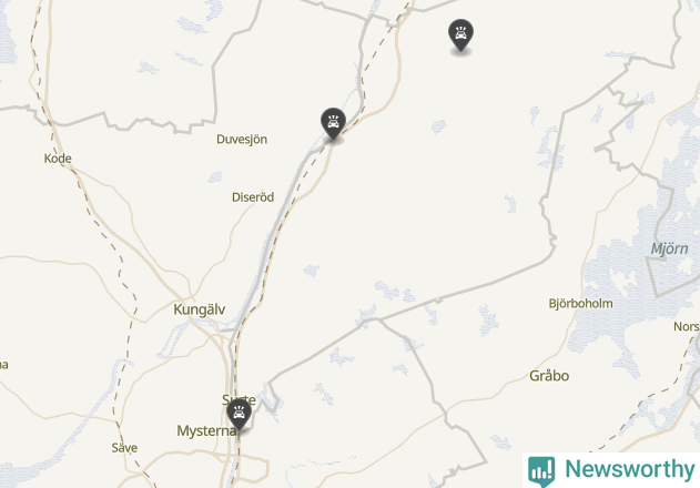 Karta över viltolyckor i Ale kommun