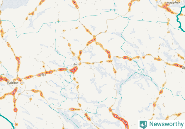 Karta över Flens kommun