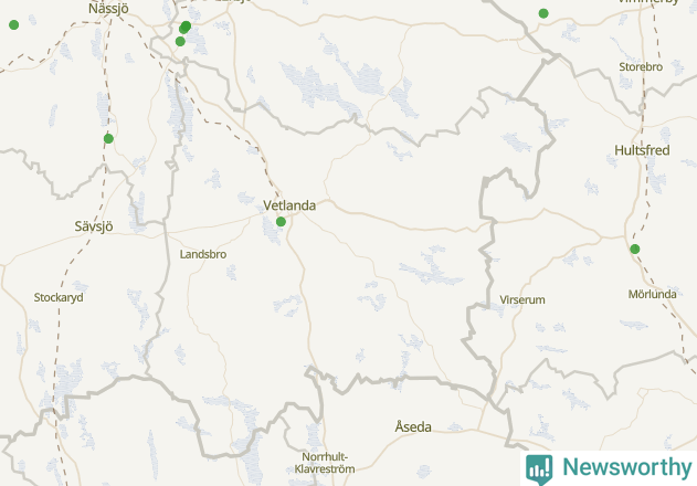 Karta över Vetlanda kommun