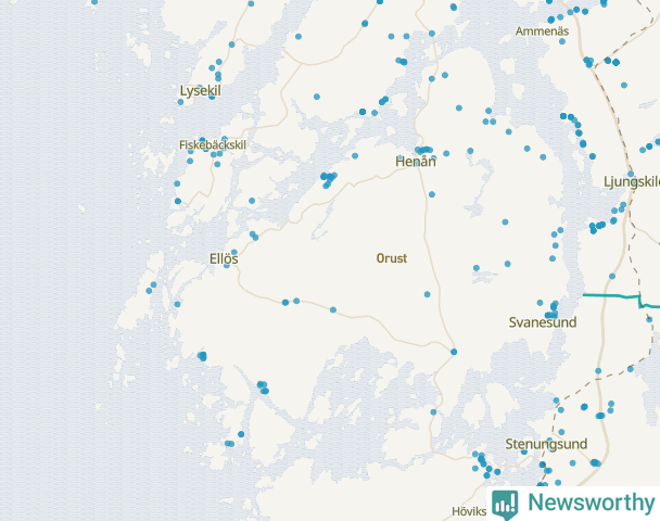 Karta över Orusts kommun