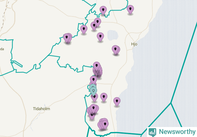 Karta över vindkraftverk i Hjo kommun