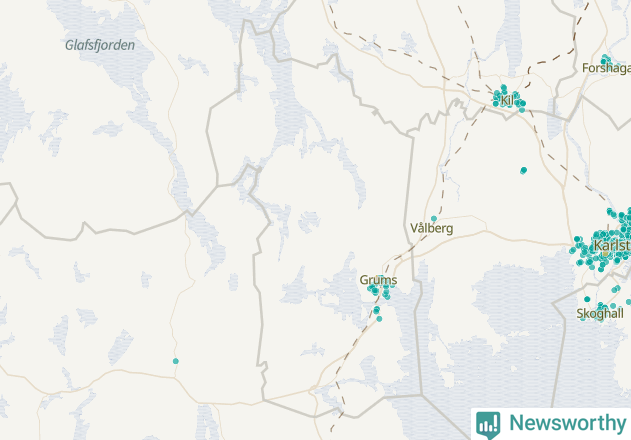 Karta över Grums kommun