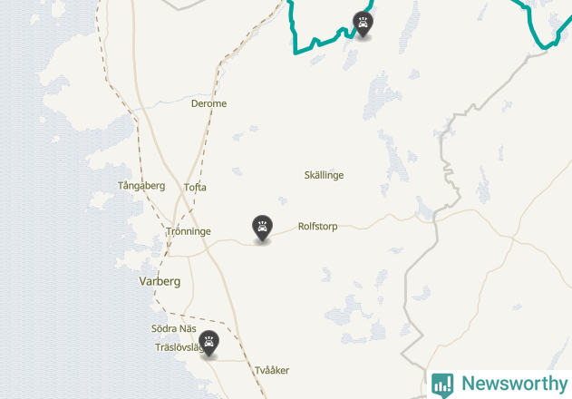 Karta över viltolyckor i Varbergs kommun